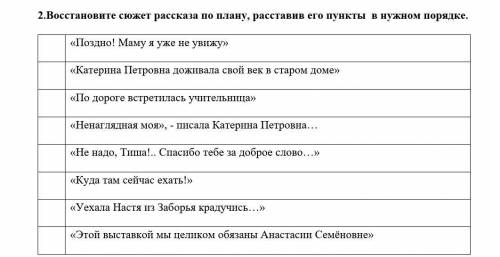 Восстановите сюжет рассказа по плану, расставив его пункты в нужном порядке. «Поздно! Маму я уже не