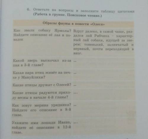 ответьте на вопросы и заполните таблицу цитатами .Повесть Олеся.​