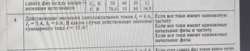 Действующие значения синусоидальных токов I1=4A I2=5A I3=6A. В каком случае действующее значение сум