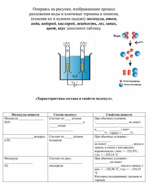 Характеристики свойства и состава молекул​