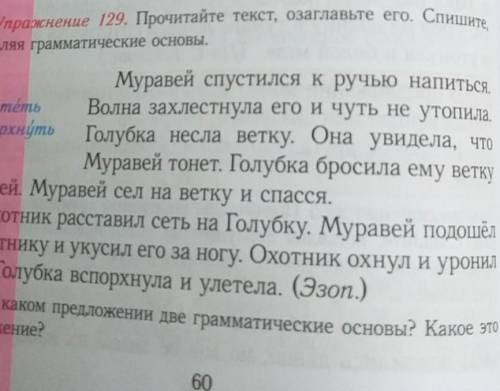 Прочитайте текст Озаглавьте его Спишите выделяя грамматические основы​