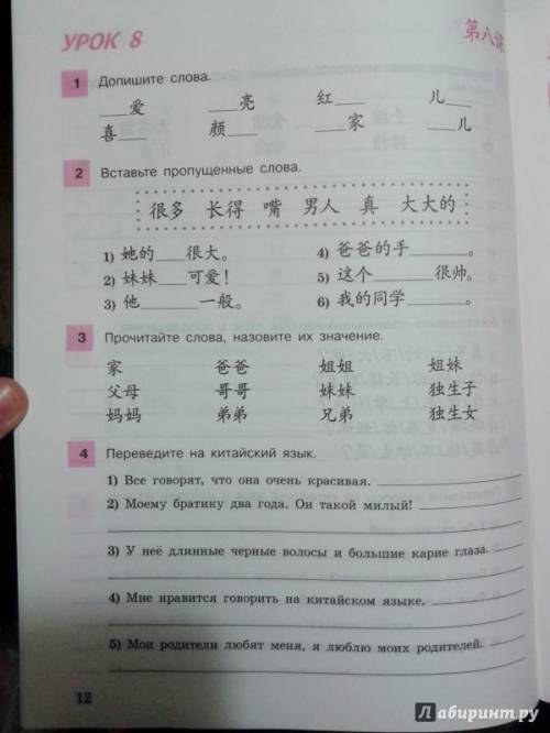 Китайский Ван Люся 6 класс урок 8