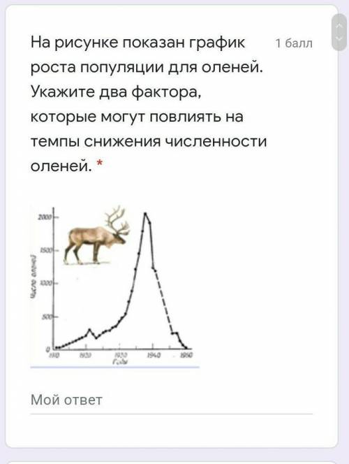  два фактора, которые могут повлиять на темпы снижения численности оленей. ​