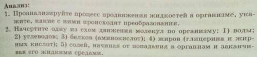 Нужно ответить на два вопроса Проанализируйте процесс продвижения жидкости в организме, укажите каки