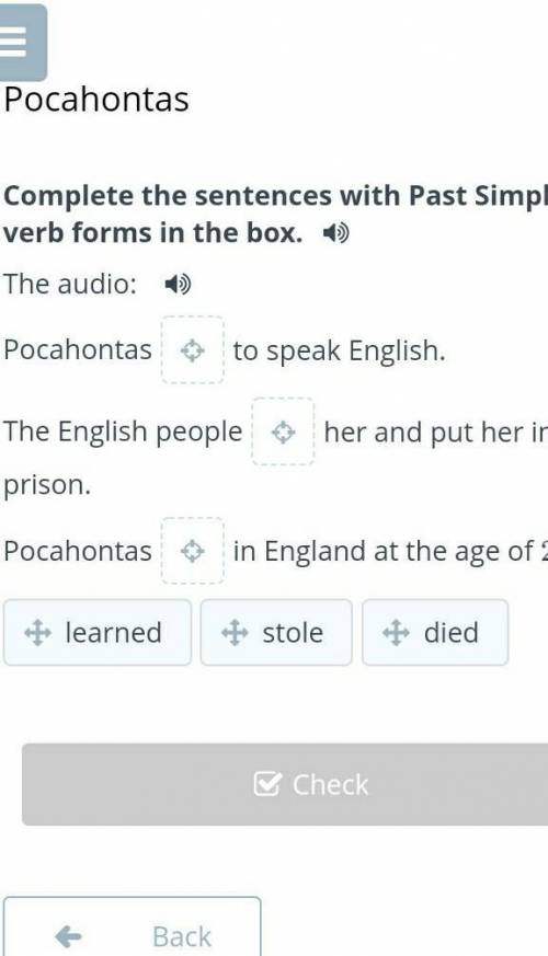 Complete the sentences with Past Simple verb forms in the box.​