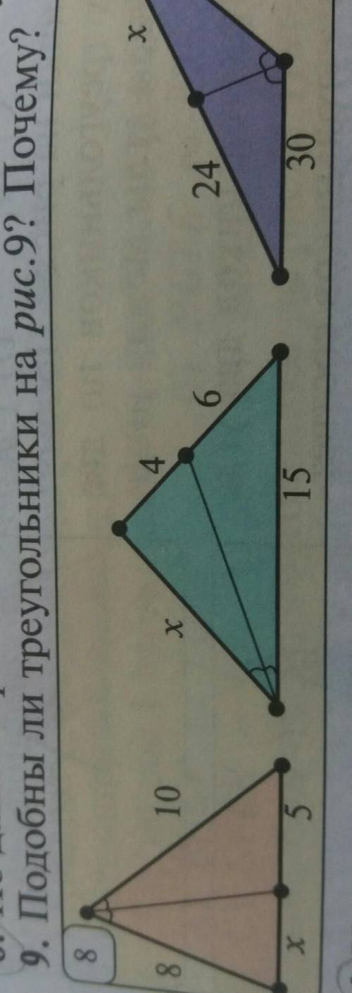 По данным рисунка 8 найдите неизвестную сторону​