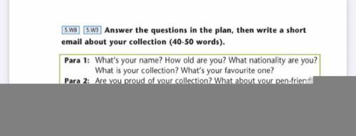 5.W8 5.W3 ответьте на вопросы плана, затем напишите короткое электронное письмо о своей коллекции (4