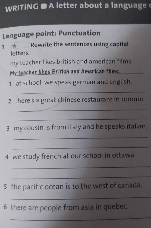 Rewrite the sentences using capital letters​
