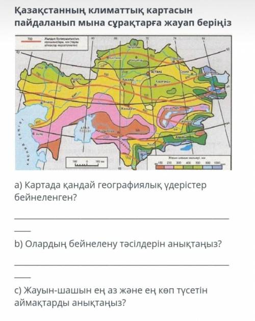 ответьте на тысячи вопросов с климатической карты Казахстана!​