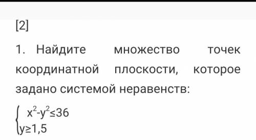 Найдите множество точек координатной плоскости, которое задано системой неравенств: