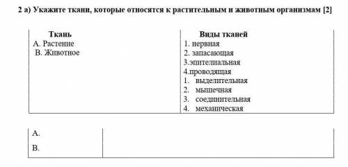 Укажите ткани, которые относятся к растительным и животным организмам.​