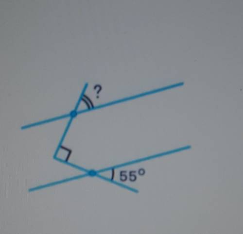 Две параллельные прямые пересекают стороны прямого угла одна из них образуют с его стороны угол 55 г