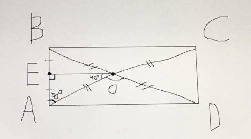Найти угол EOD прямоугольника ABCD по чертежу ниже