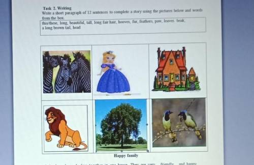 Task 2. Writing Write a short paragraph of 12 sentences to complete a story using the pictures below