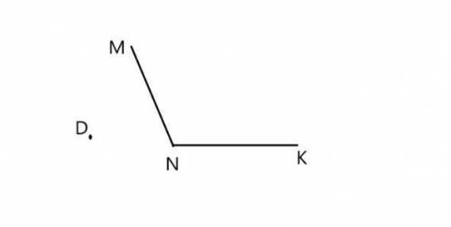 Дан угол MNK и точка D, не лежащая в его внутренней области.а) Постройте луч DA, который пересекал б