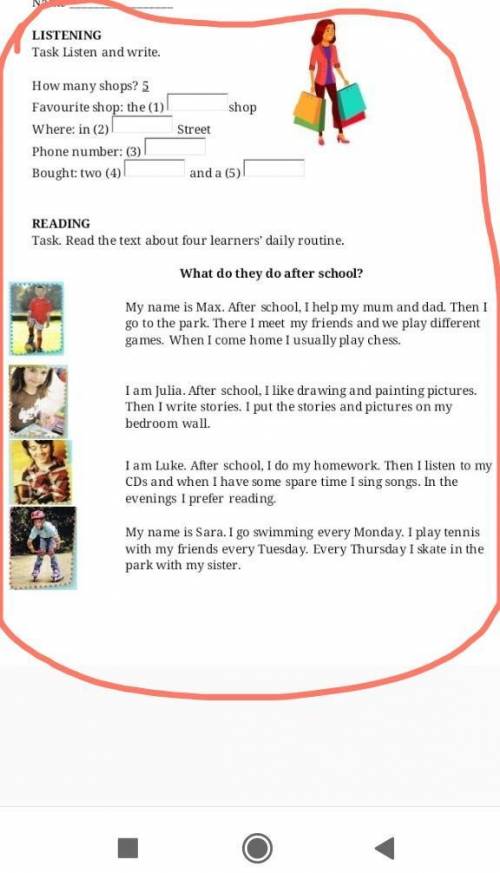 READING Tusk, Read the text about four learners' daily routine.What do they do after school?My name