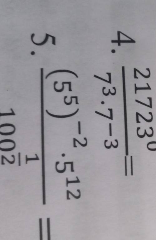 Будь ласка 7¹¹×7^-9=2²¹ / 4³×8⁵=(5⁵)^-2 ×5¹² / 100 ^1/2​