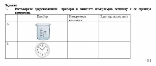 Рассмотрите представленные приборы и запишите измеряемую величину и ее единицы измерения