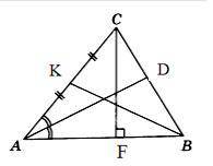 На рисунке изображен треугольник АВС. Запишите медиану, биссектрису, высоту треугольника АВС.