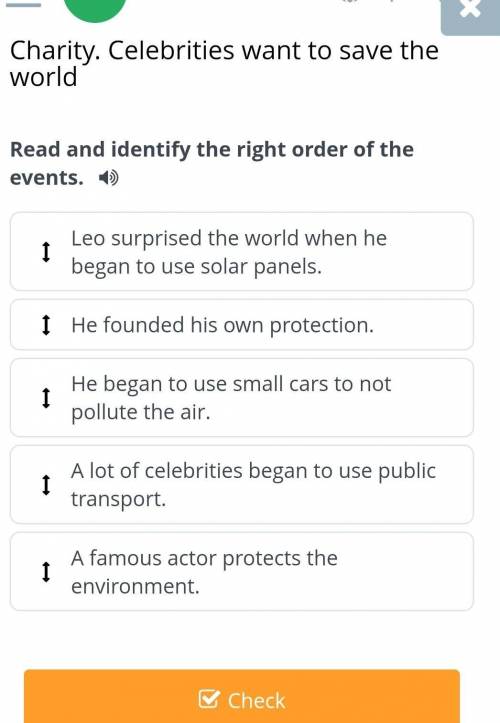 Read and identify the right order of the events.​