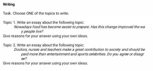 Choose one of the topics to write Topic 1. Write an easy about the following topic:Nowadays food has