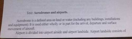 Найдите в тексте эквиваленты следующим словосочетаниям Текст Aerodromes and airports так же прикре