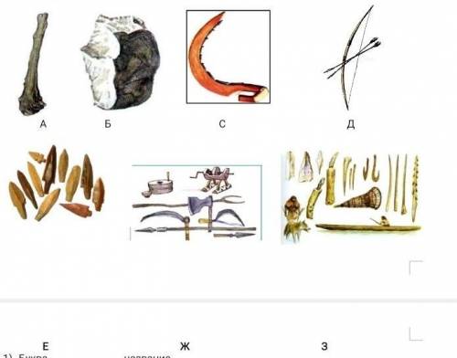 Задание 2. Рассмотрите иллюстрации и выполните задание: ( ) Определите какие орудия труда относятся