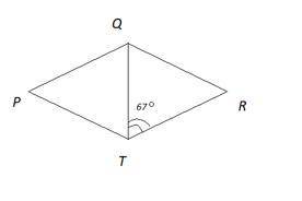 На рисунке четырехугольник PQRT – ромб. Найдите угол R
