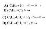 составьте уравнение реакций присоединения, характерные для бензола и его гомологов,дайте название пр