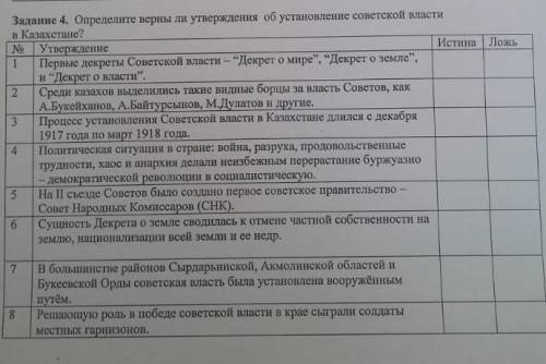 Определите верны ли утверждения об управлении советской власти в Казахстане кто чем может