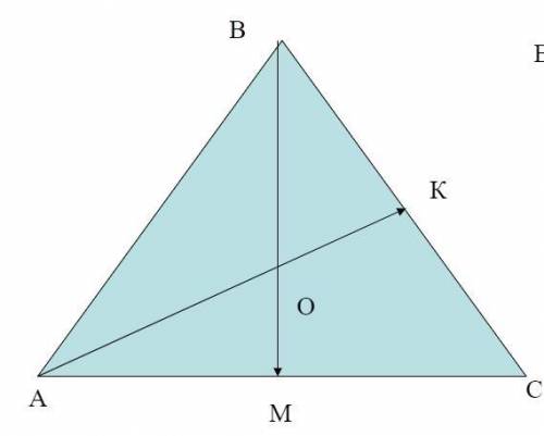 Точки М и К – середины сторон треугольника АВС.​ Пользуясь векторами ОМ и ОК выразите векторы ​ ОВ,