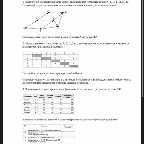 Информатика 9 класс, контрольная