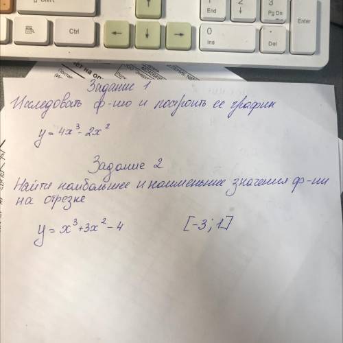 Задание 1 : исследовать функцию и построить ее график. Задание 2: найти наибольшее и наименьшее знач