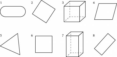 Выбери, какие из представленных фигур являются квадратом и прямоугольником. Варианты ответов 1 Квад