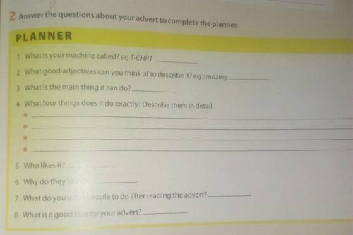Answer the questions about your agvert to complete the planner