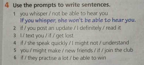 Use the prompts to write sentences.​