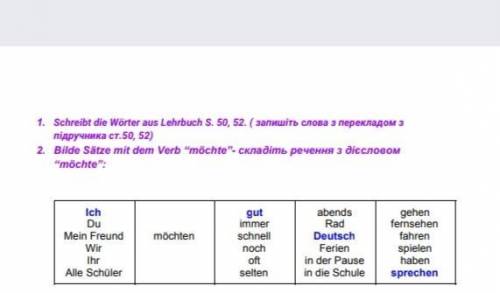 До ть будь ласка.Тільки правильно! Німецька мова 6 клас 2 завдання