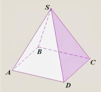 SA=SB=SC=SD, ABCD-квадрат, Угол DSC=44, Угол между SB и AD равен-? °