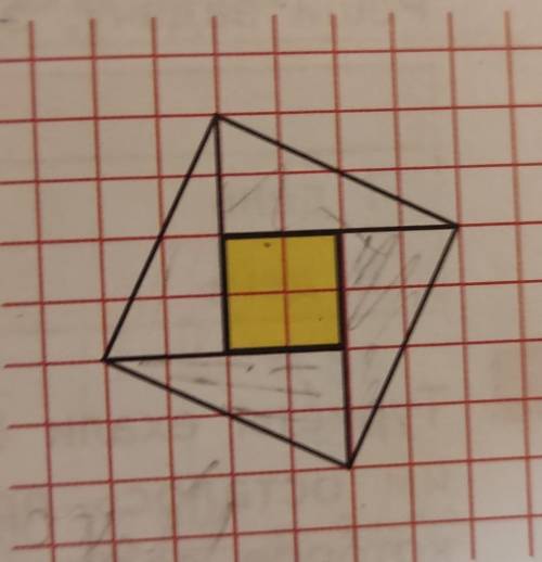 Найди площадь фигуры, изображëнной на рисунке, если площадь квадрата, расположенного внутри фигуры р