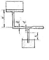Из резервуара по трубопроводу, имеющему сужение, вытекает вода. Определить: а) диаметр суженной част