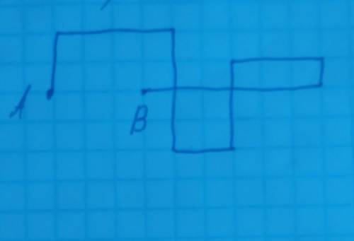 За малюнком визначте шлях та модуль переміщення кінця олівця. сторона клітинки 0.5 см малюнок прикрі