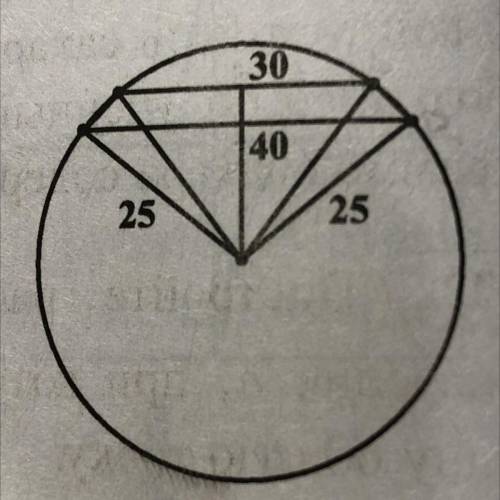 В окружность радиуса 25 вписана трапеция,основания которой равны 30 и 40,причём центр окружности леж