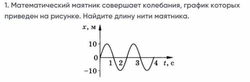 Математический маятник совершает колебания, график которых приведен на рисунке. Найдите длину нити м