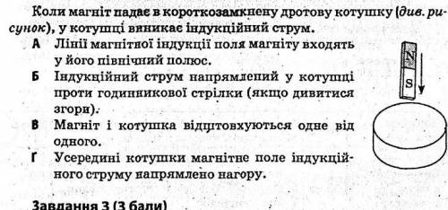 Коли магніт падає в короткозамкнену дротову котушку {див. рисунок), у котушці виникає індукційний ст