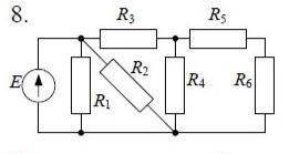найти ток и напряжение на каждом резисторе. U = 220 В.Q = 10 Ом.