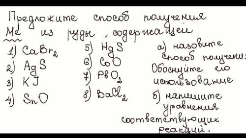 Предложите получения Me из руды, содержащей очень нужно​