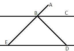 На рисунке BC||ED; ∠ABC=48°. Определите углы треугольника BED, если BE = BD.