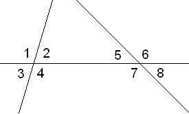Дано: ∢1=128°,∢5=13°. Вычисли остальные углы. ∢1= ∢2= ∢3= ∢4= ∢5= ∢6= ∢7= ∢8=
