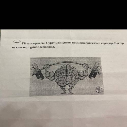 Үй тапсырмасы. Сурет мазмұнына комментарий жазып көріңдер. Постер не кластер түрінде де болады