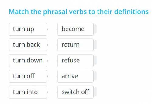Сопоставьте фразовые глаголы с их определениями